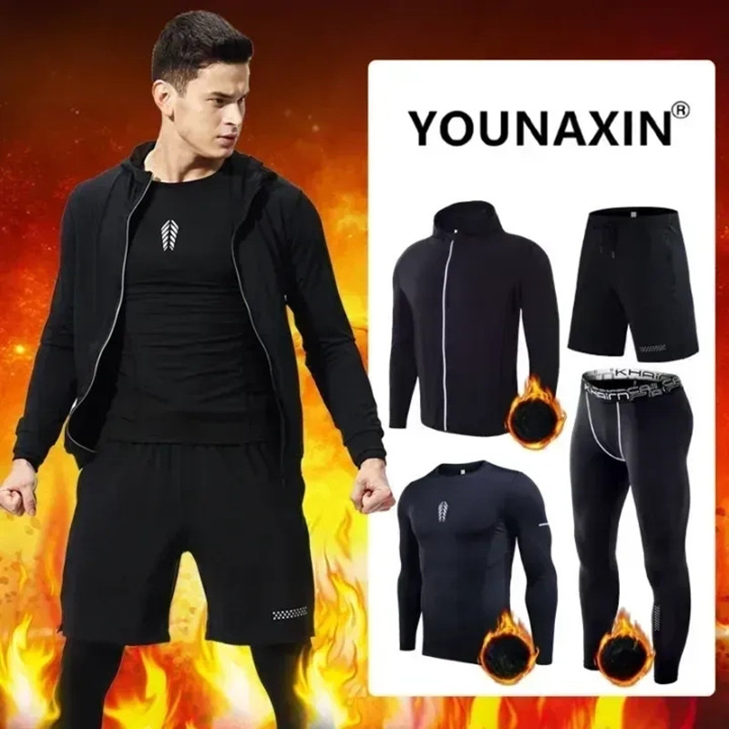 Yoga Fitness Set - 4-piece Men's Fitness Clothing Set Winter