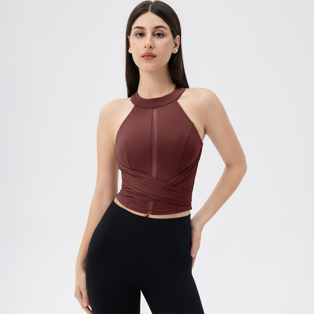 High Elastic Women Yoga Mesh P - огляд і ціна Yoga Fitness Top