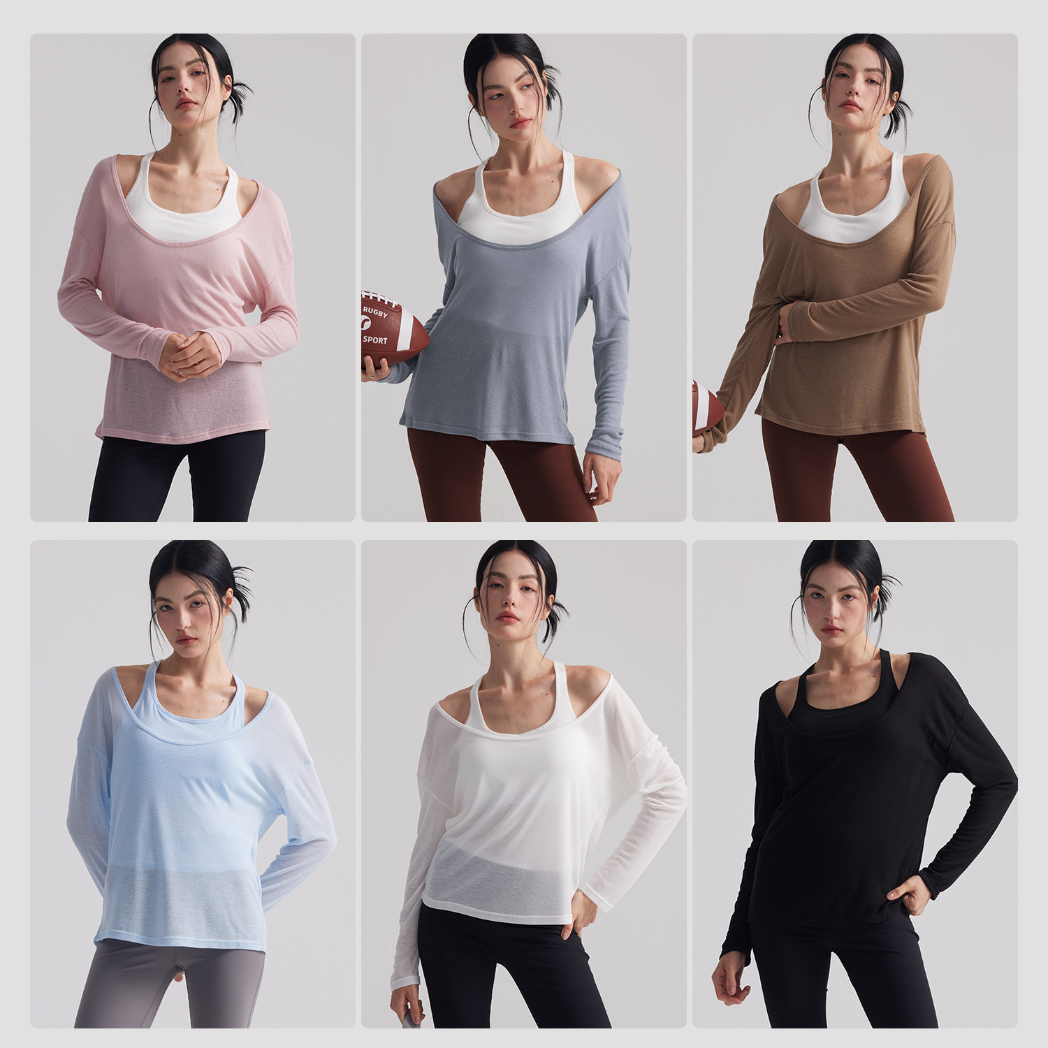 Women Loose Semi Sheer Long Sl - огляд і ціна Yoga Fitness Top