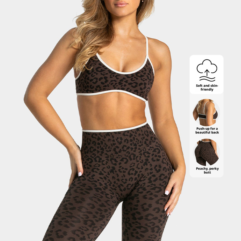 Seamless Leopard Yoga Set Wome - огляд і ціна Yoga Fitness Zumba