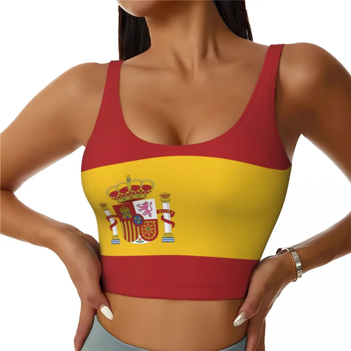 Spain Flag Basic Tops Women Sa - огляд і ціна Yoga Fitness Top